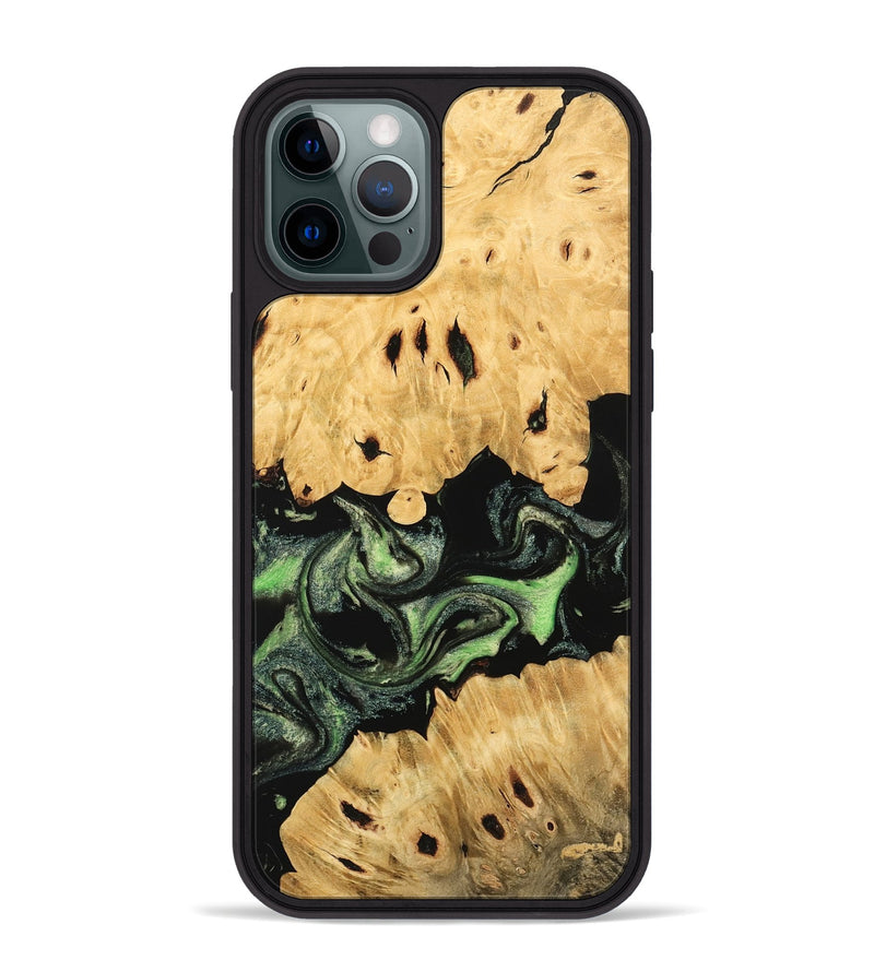 iPhone 12 Pro Max Wood Phone Case - Androma (Green, 744847)