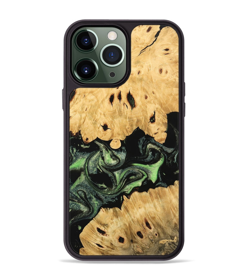 iPhone 13 Pro Max Wood Phone Case - Androma (Green, 744847)