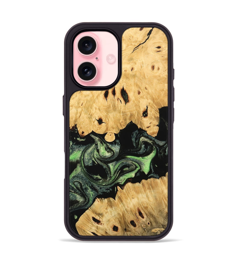 iPhone 16 Wood Phone Case - Androma (Green, 744847)