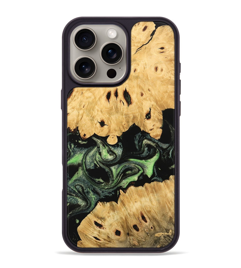 iPhone 16 Pro Max Wood Phone Case - Androma (Green, 744847)