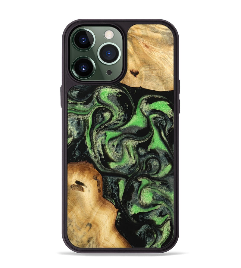 iPhone 13 Pro Max Wood Phone Case - Janina (Green, 744858)