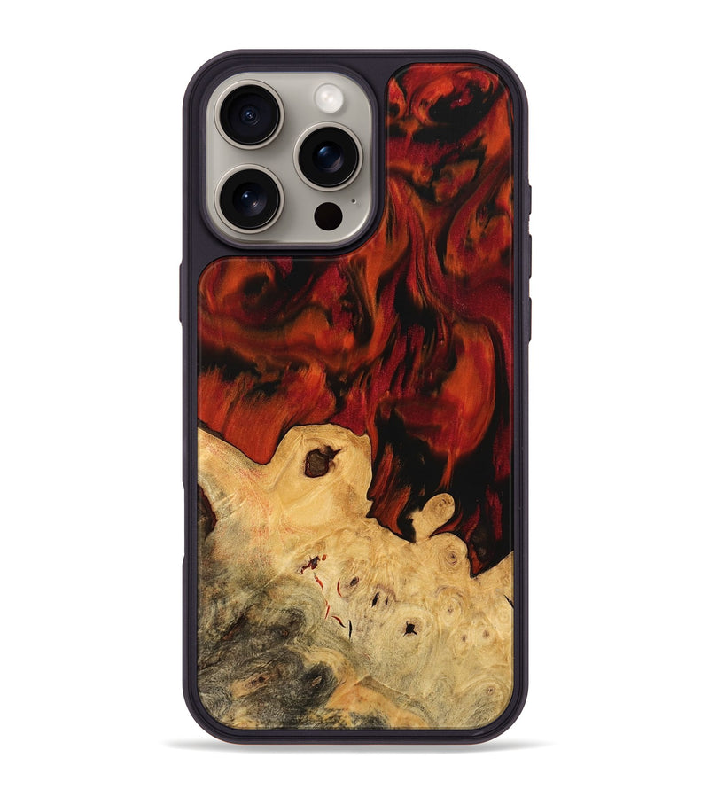 iPhone 16 Pro Max Wood Phone Case - Krishan (Red, 744877)