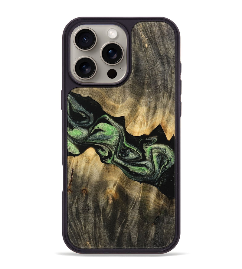 iPhone 16 Pro Max Wood Phone Case - Cicely (Green, 744893)