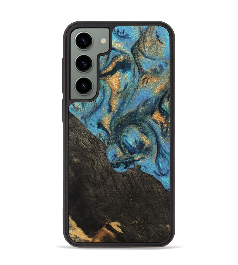 Galaxy S23 Plus Wood Phone Case - Sabina (Teal & Gold, 744898)