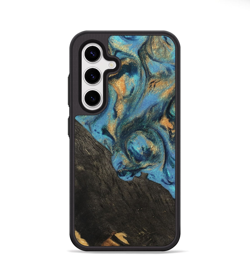 Galaxy S25 Plus Wood Phone Case - Sabina (Teal & Gold, 744898)