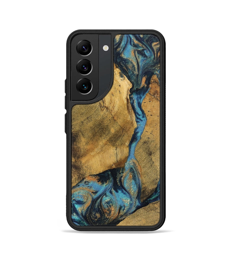 Galaxy S22 Wood Phone Case - Bharat (Teal & Gold, 744910)