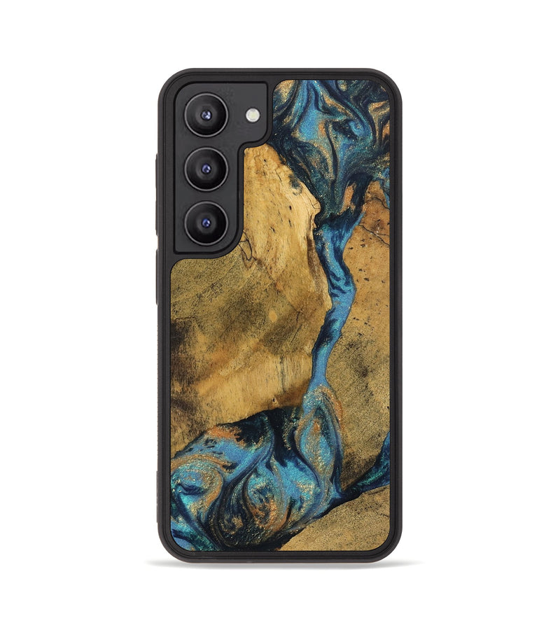 Galaxy S23 Wood Phone Case - Bharat (Teal & Gold, 744910)