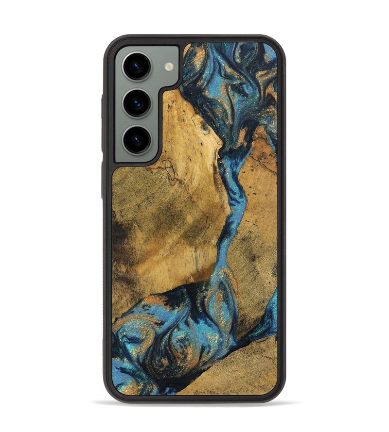 Galaxy S23 Plus Wood Phone Case - Bharat (Teal & Gold, 744910)