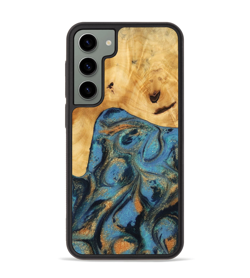 Galaxy S23 Plus Wood Phone Case - Paul (Teal & Gold, 744911)