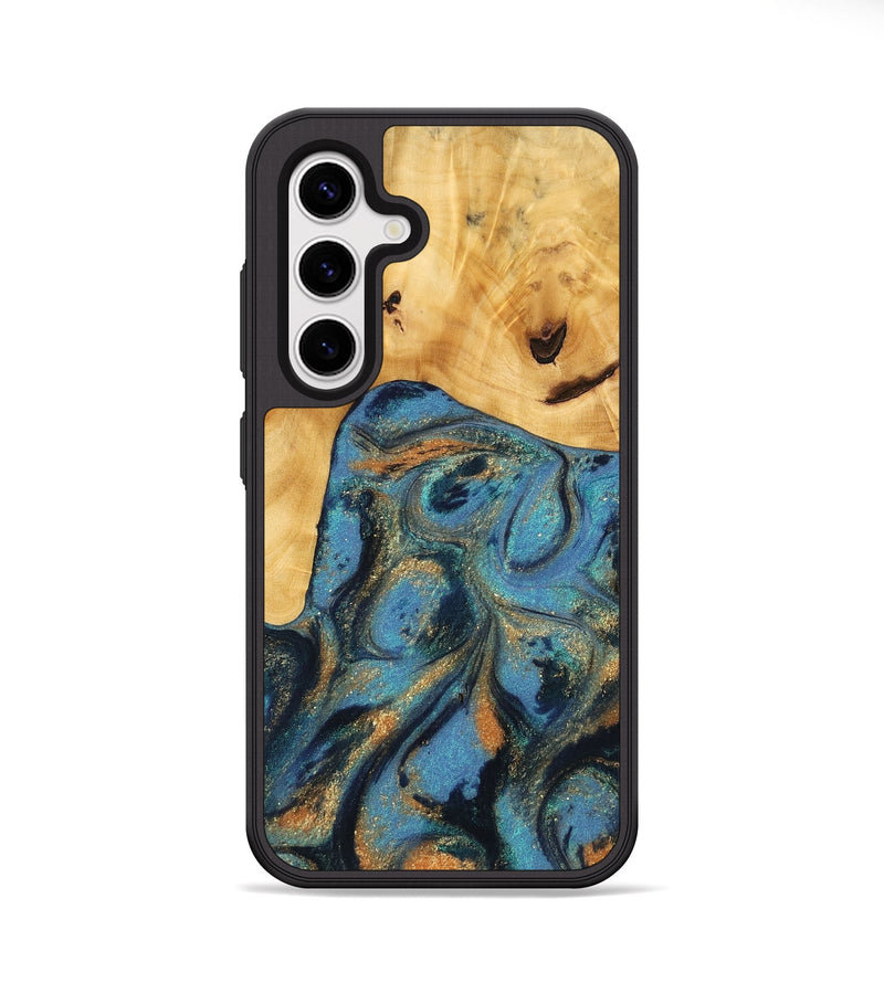 Galaxy S25 Plus Wood Phone Case - Paul (Teal & Gold, 744911)