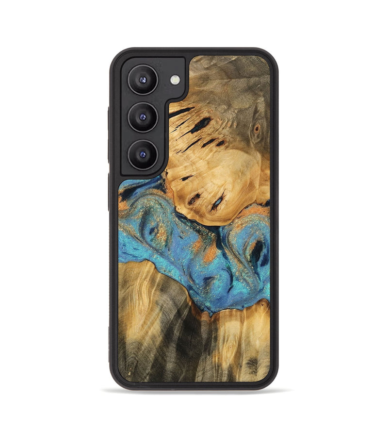 Galaxy S23 Wood Phone Case - Turkey (Teal & Gold, 744913)