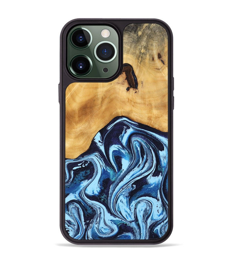 iPhone 13 Pro Max Wood Phone Case - Suzi (Blue, 744916)