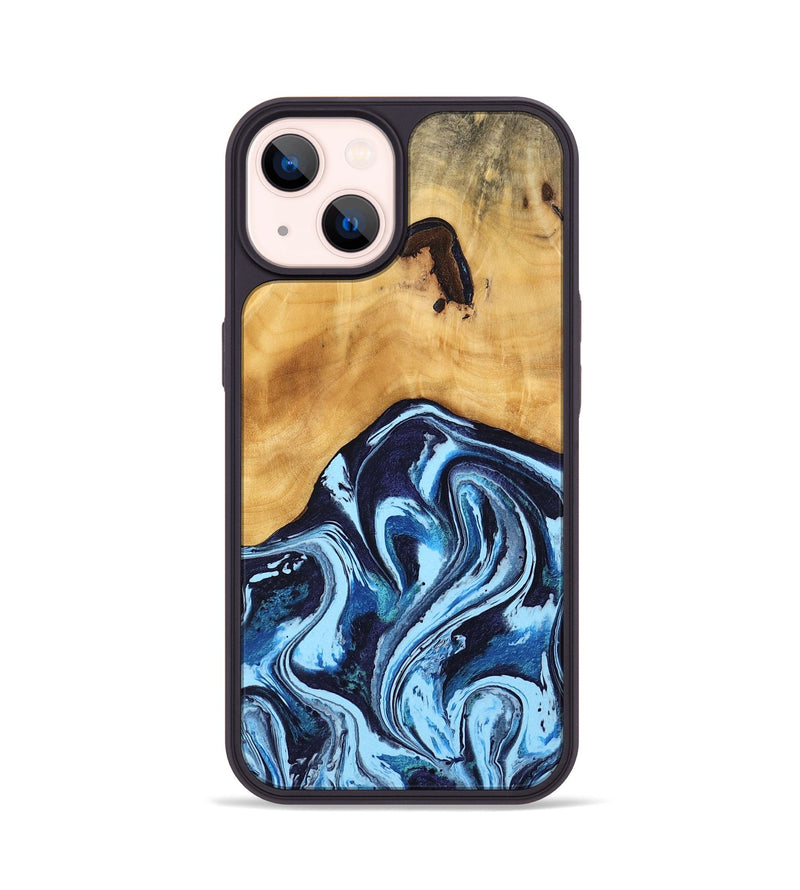 iPhone 14 Wood Phone Case - Suzi (Blue, 744916)