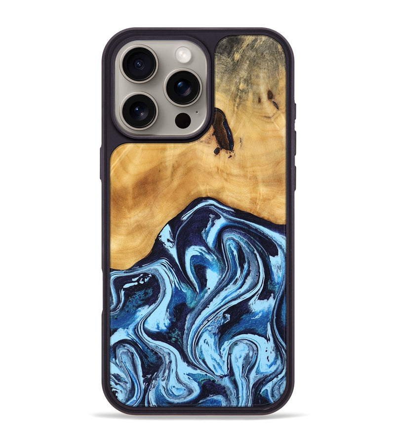 iPhone 16 Pro Max Wood Phone Case - Suzi (Blue, 744916)