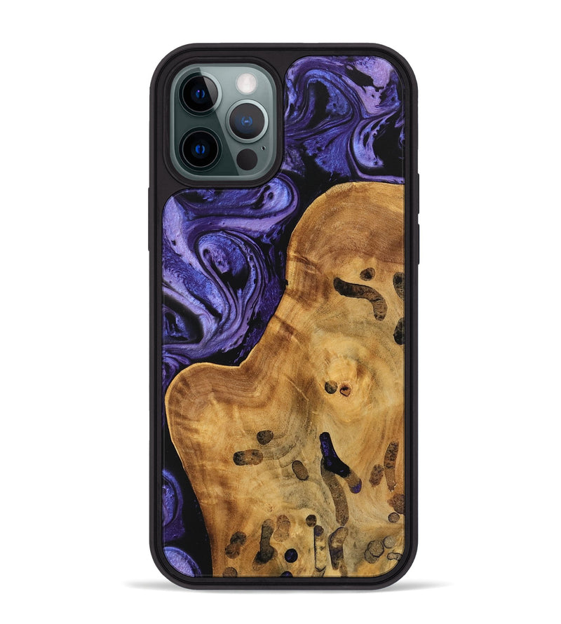 iPhone 12 Pro Max Wood Phone Case - Niko (Purple, 744918)