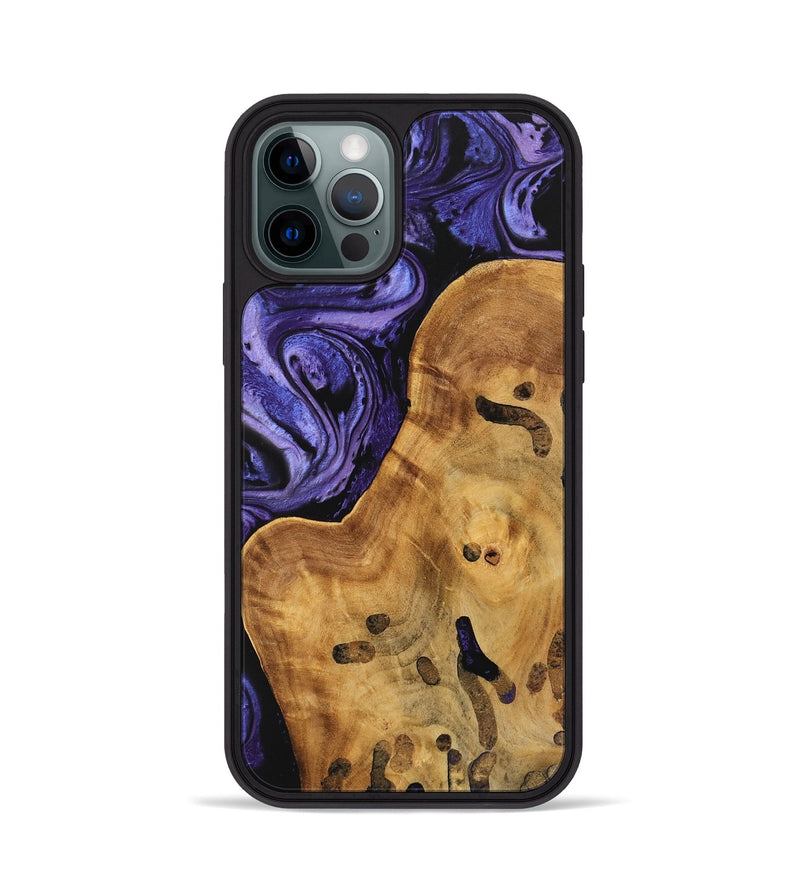 iPhone 12 Pro Wood Phone Case - Niko (Purple, 744918)