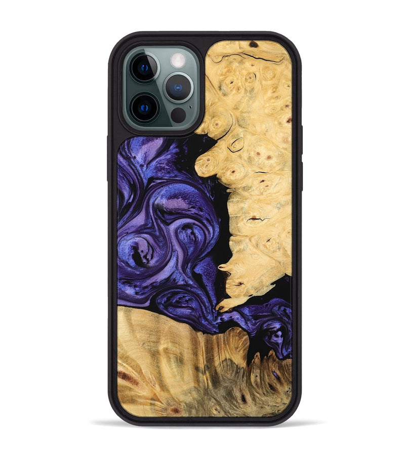 iPhone 12 Pro Max Wood Phone Case - Tyreek (Purple, 744922)