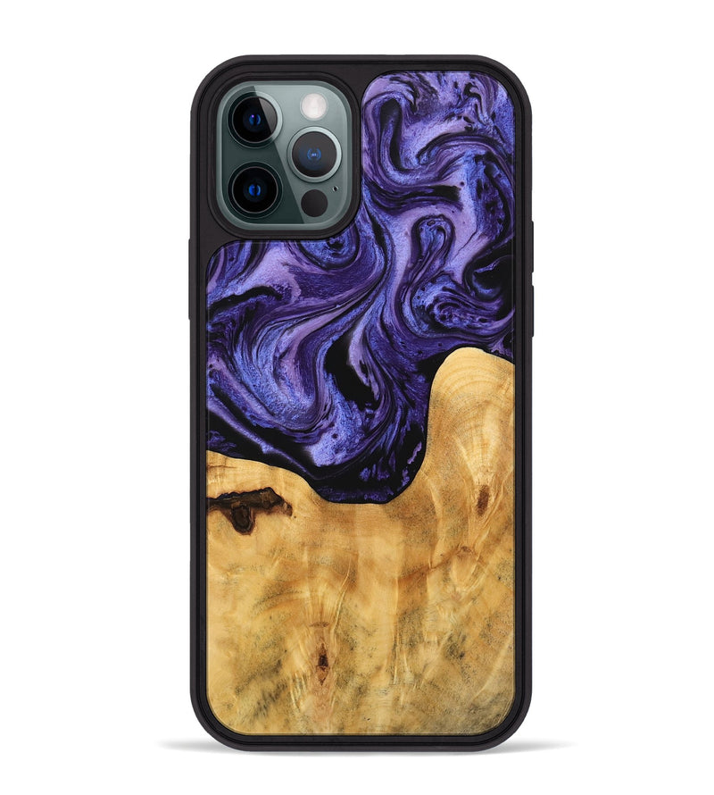 iPhone 12 Pro Max Wood Phone Case - Edita (Purple, 744924)