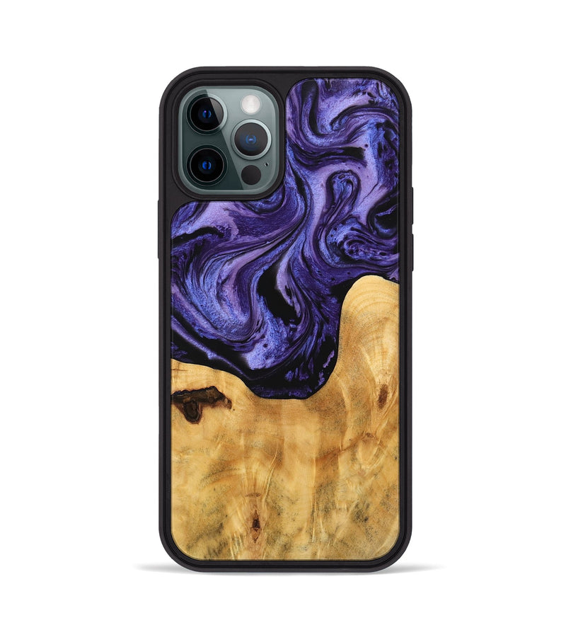 iPhone 12 Pro Wood Phone Case - Edita (Purple, 744924)