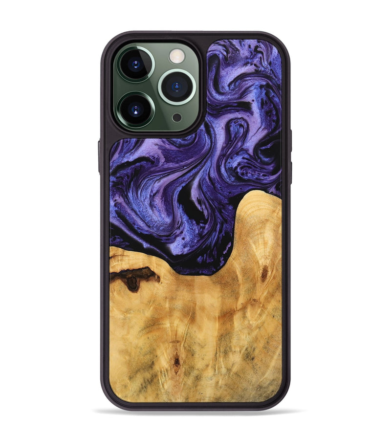 iPhone 13 Pro Max Wood Phone Case - Edita (Purple, 744924)