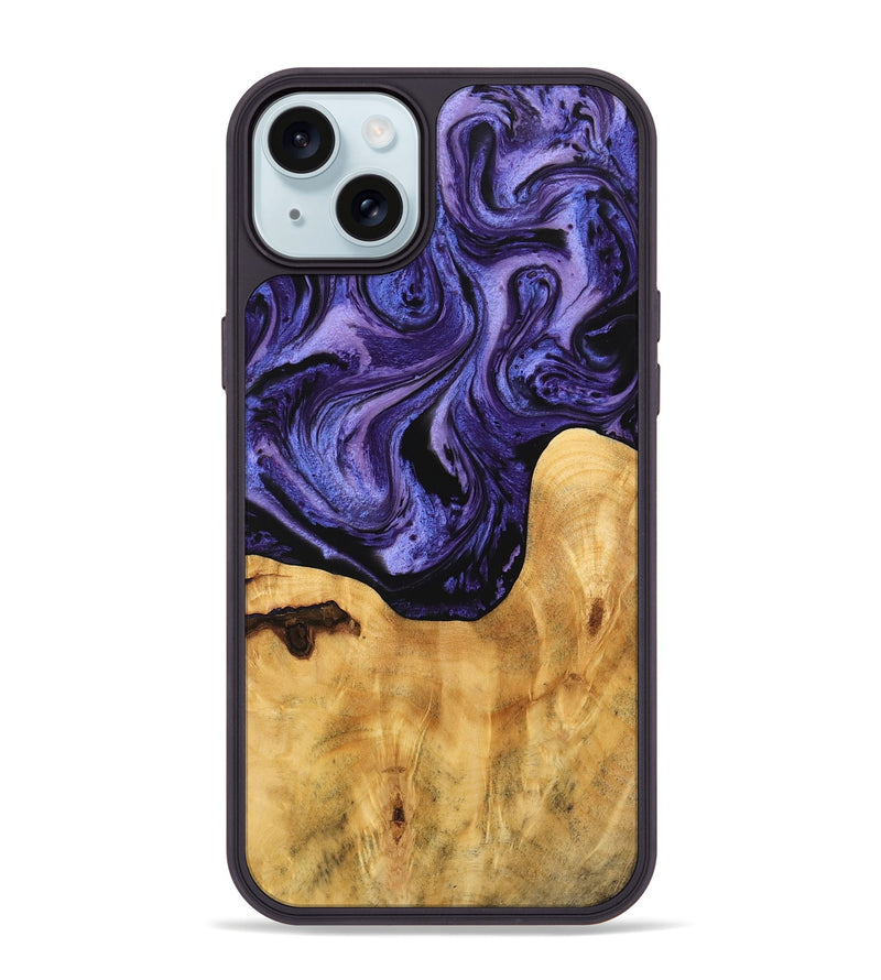 iPhone 15 Plus Wood Phone Case - Edita (Purple, 744924)