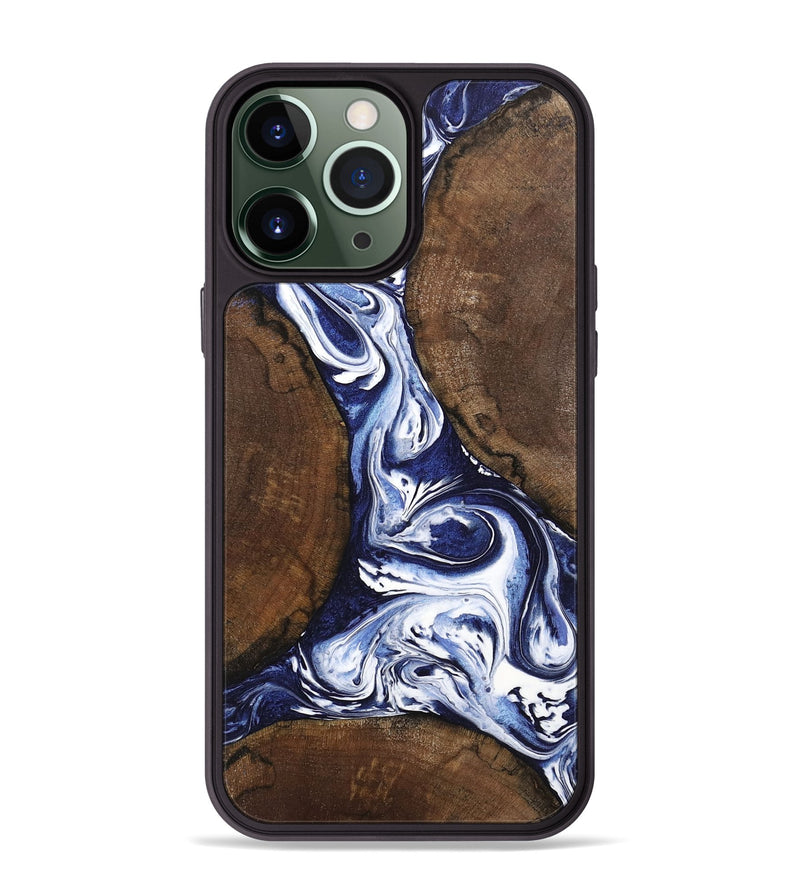 iPhone 13 Pro Max Wood Phone Case - Amerigo (Blue, 744926)