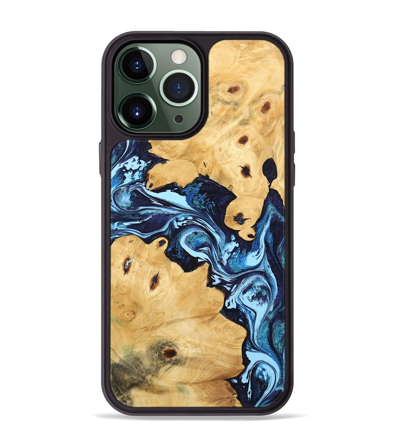 iPhone 13 Pro Max Wood Phone Case - Darion (Blue, 744930)