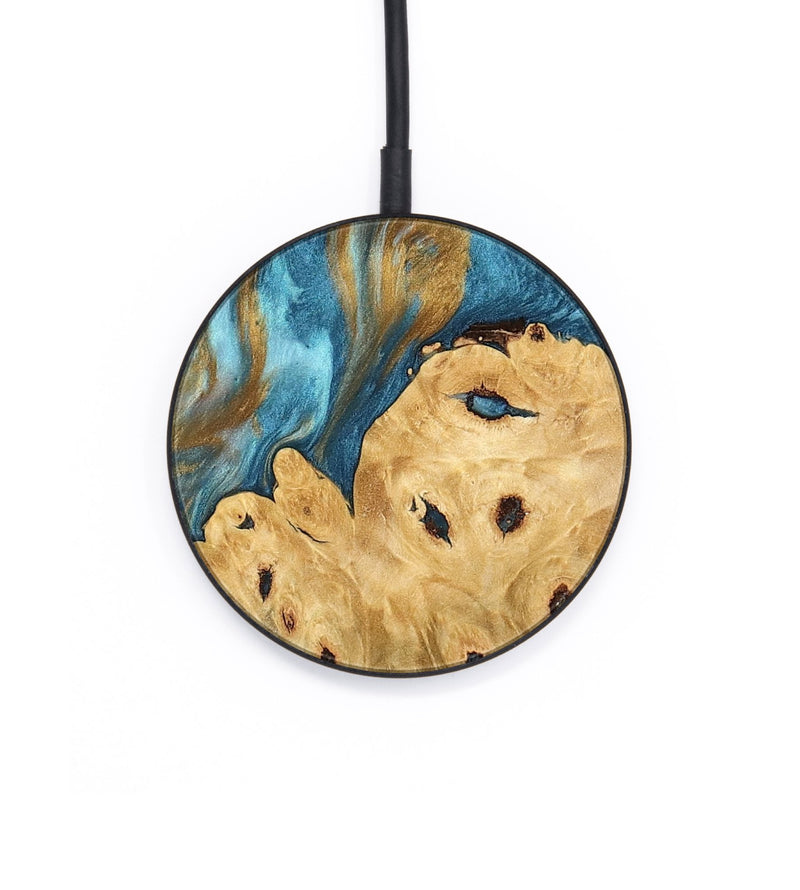 Circle Wood Wireless Charger - Leena (Teal & Gold, 744932)