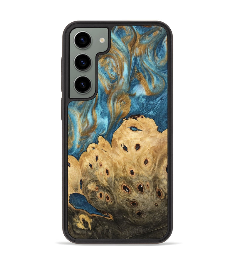 Galaxy S23 Plus Wood Phone Case - Leena (Teal & Gold, 744932)