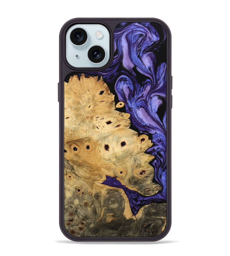 iPhone 15 Plus Wood Phone Case - Sanaa (Purple, 744938)