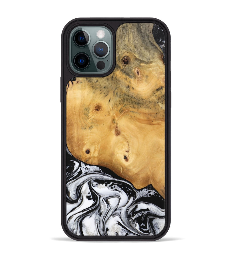 iPhone 12 Pro Max Wood Phone Case - Gauge (Black & White, 744943)