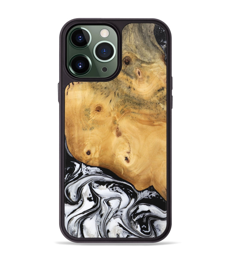 iPhone 13 Pro Max Wood Phone Case - Gauge (Black & White, 744943)