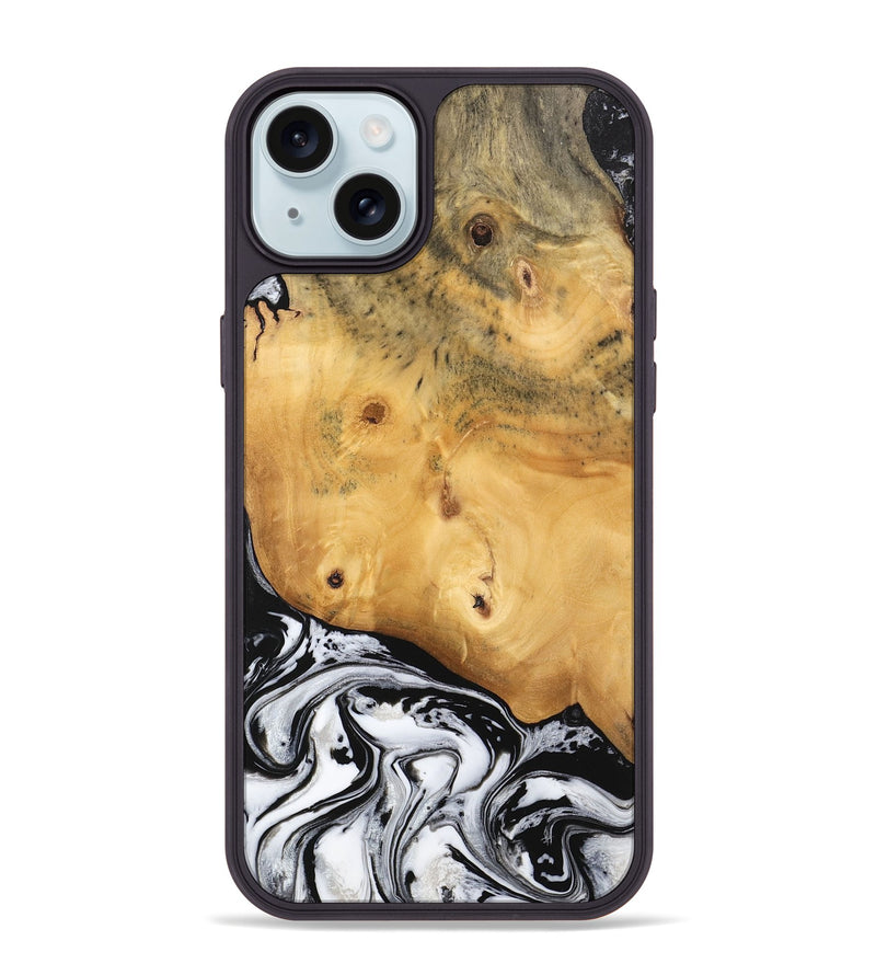 iPhone 15 Plus Wood Phone Case - Gauge (Black & White, 744943)