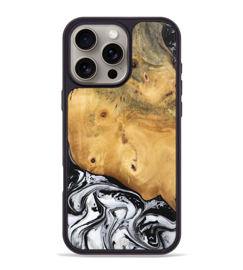 iPhone 16 Pro Max Wood Phone Case - Gauge (Black & White, 744943)