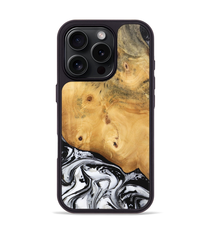 iPhone 16 Pro Wood Phone Case - Gauge (Black & White, 744943)