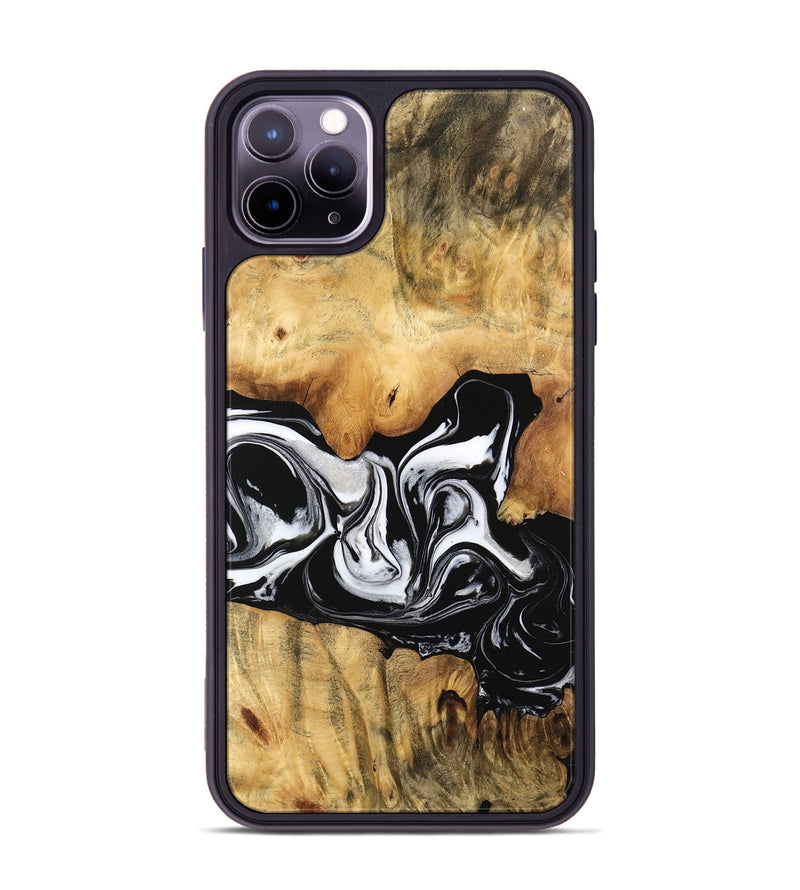 iPhone 11 Pro Max Wood Phone Case - Salina (Black & White, 744951)