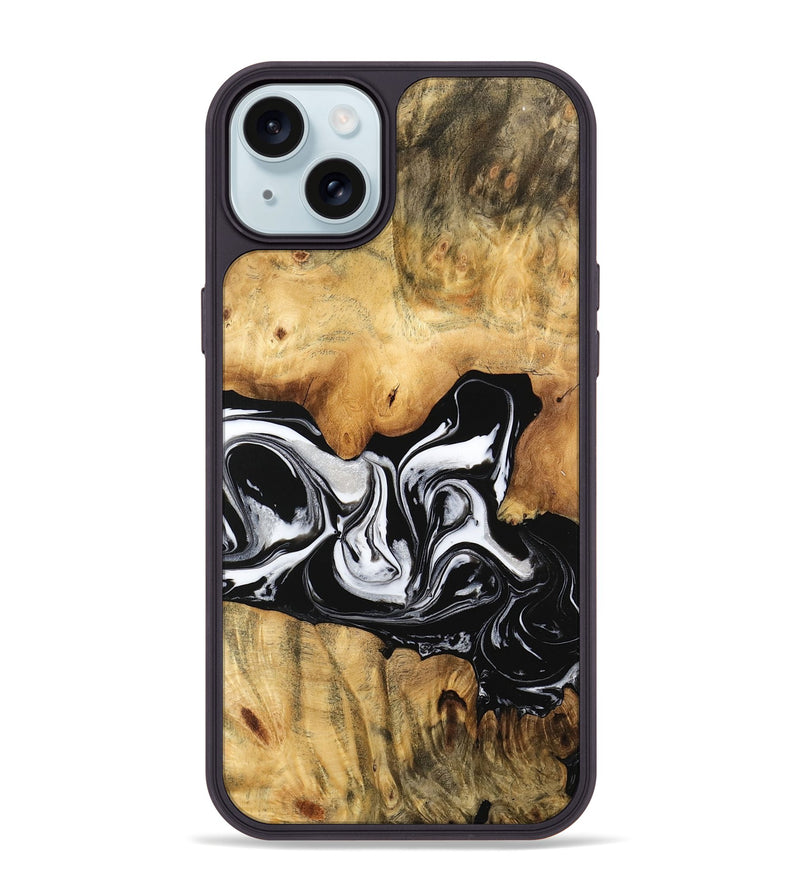 iPhone 15 Plus Wood Phone Case - Salina (Black & White, 744951)