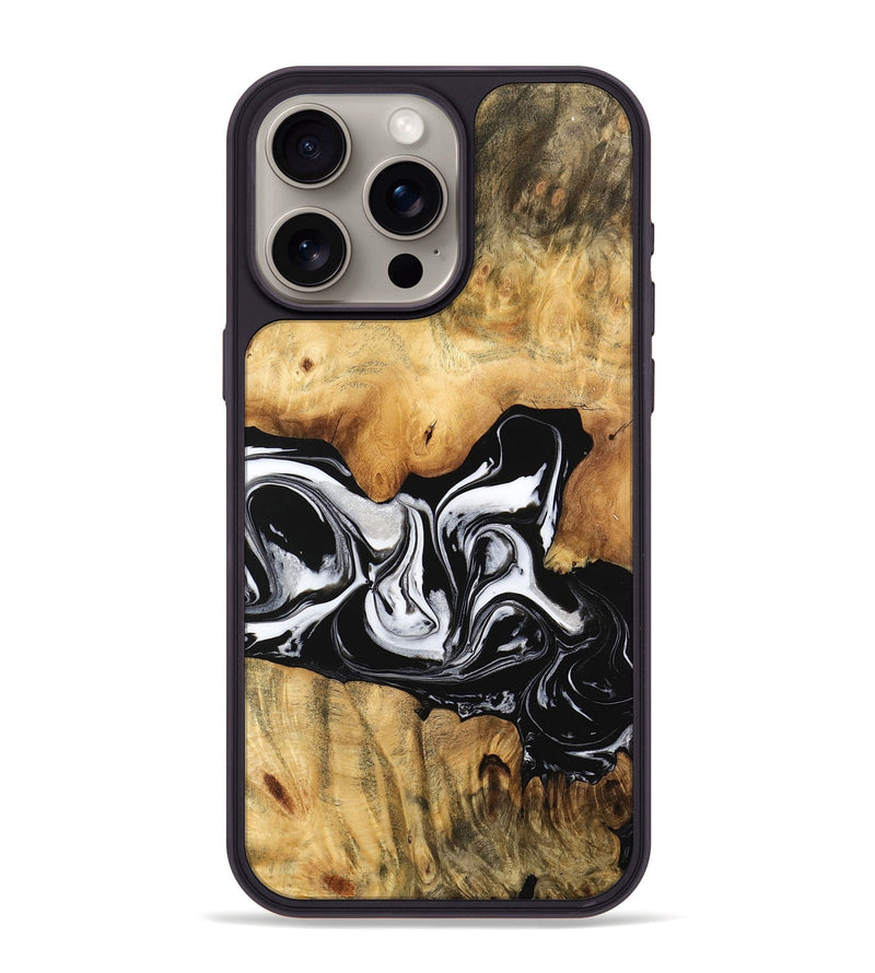 iPhone 15 Pro Max Wood Phone Case - Salina (Black & White, 744951)