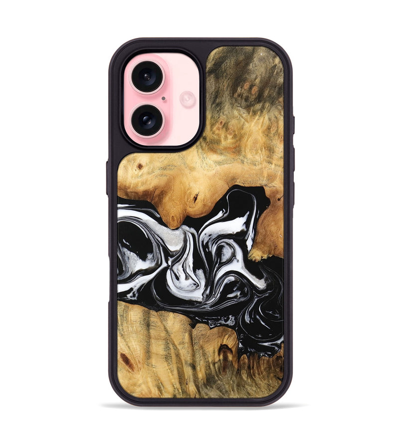 iPhone 16 Wood Phone Case - Salina (Black & White, 744951)