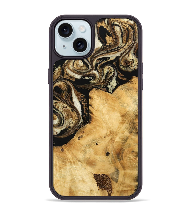 iPhone 15 Plus Wood Phone Case - Joette (Black & White, 744971)