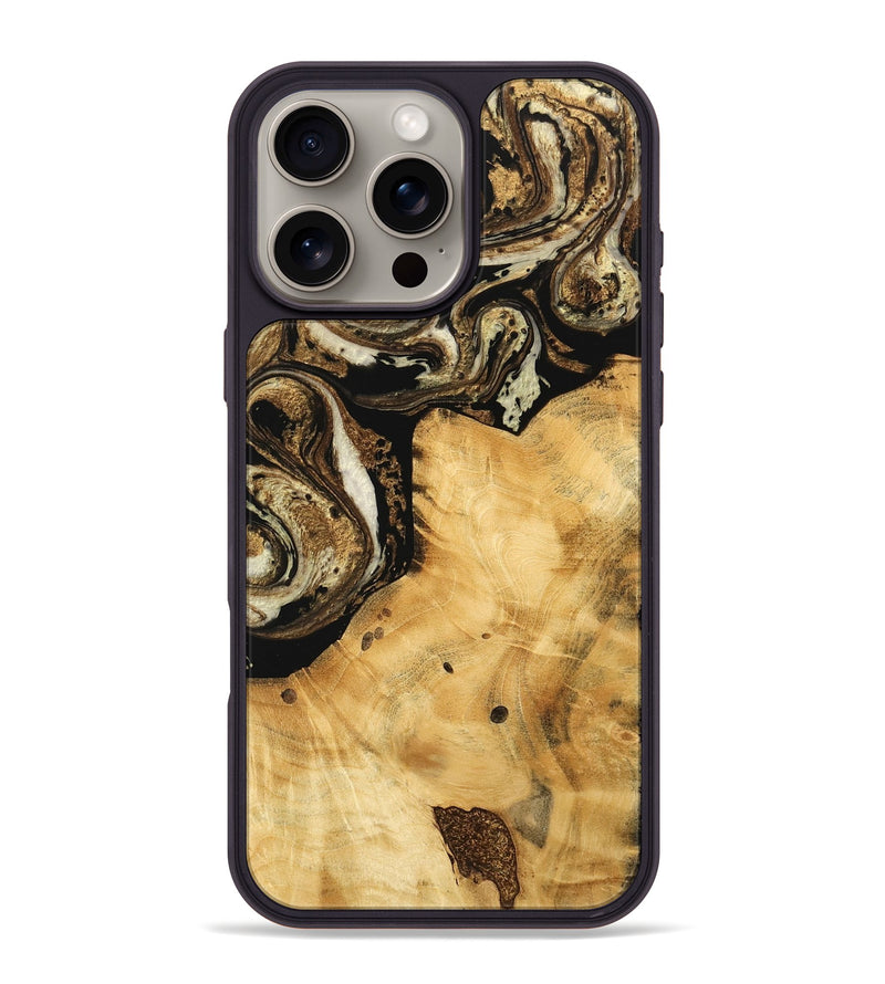 iPhone 16 Pro Max Wood Phone Case - Joette (Black & White, 744971)