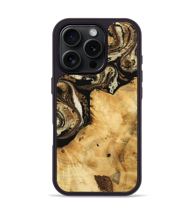 iPhone 16 Pro Wood Phone Case - Joette (Black & White, 744971)