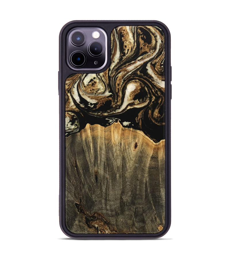 iPhone 11 Pro Max Wood Phone Case - Hallie (Black & White, 744973)