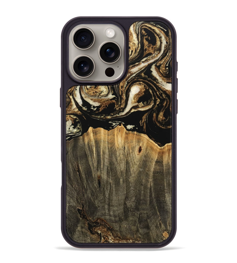 iPhone 16 Pro Max Wood Phone Case - Hallie (Black & White, 744973)