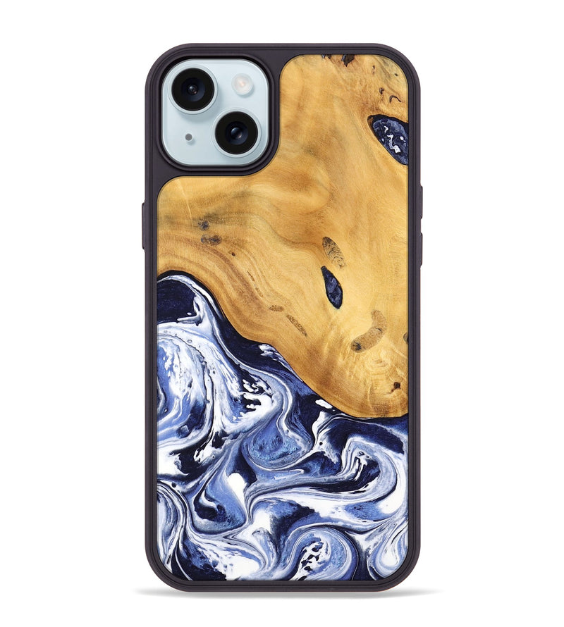 iPhone 15 Plus Wood Phone Case - Shedman (Blue, 744975)