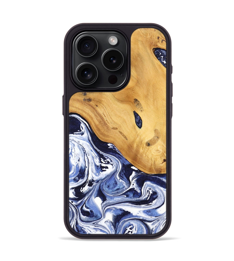 iPhone 15 Pro Wood Phone Case - Shedman (Blue, 744975)