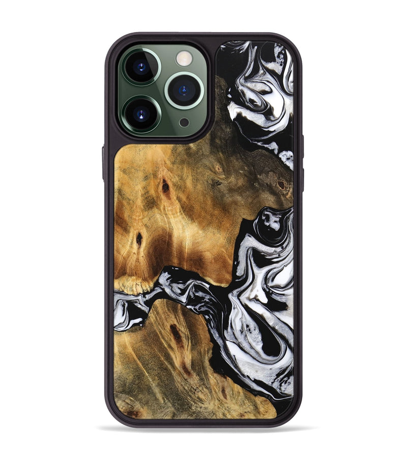 iPhone 13 Pro Max Wood Phone Case - Wren (Black & White, 744981)