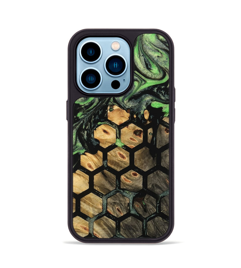 iPhone 14 Pro Wood Phone Case - Tangela (Pattern, 744986)