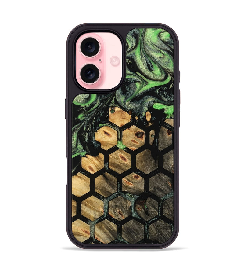 iPhone 16 Wood Phone Case - Tangela (Pattern, 744986)