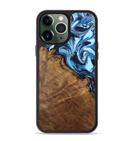 iPhone 13 Pro Max Wood Phone Case - Denisha (Blue, 744991)